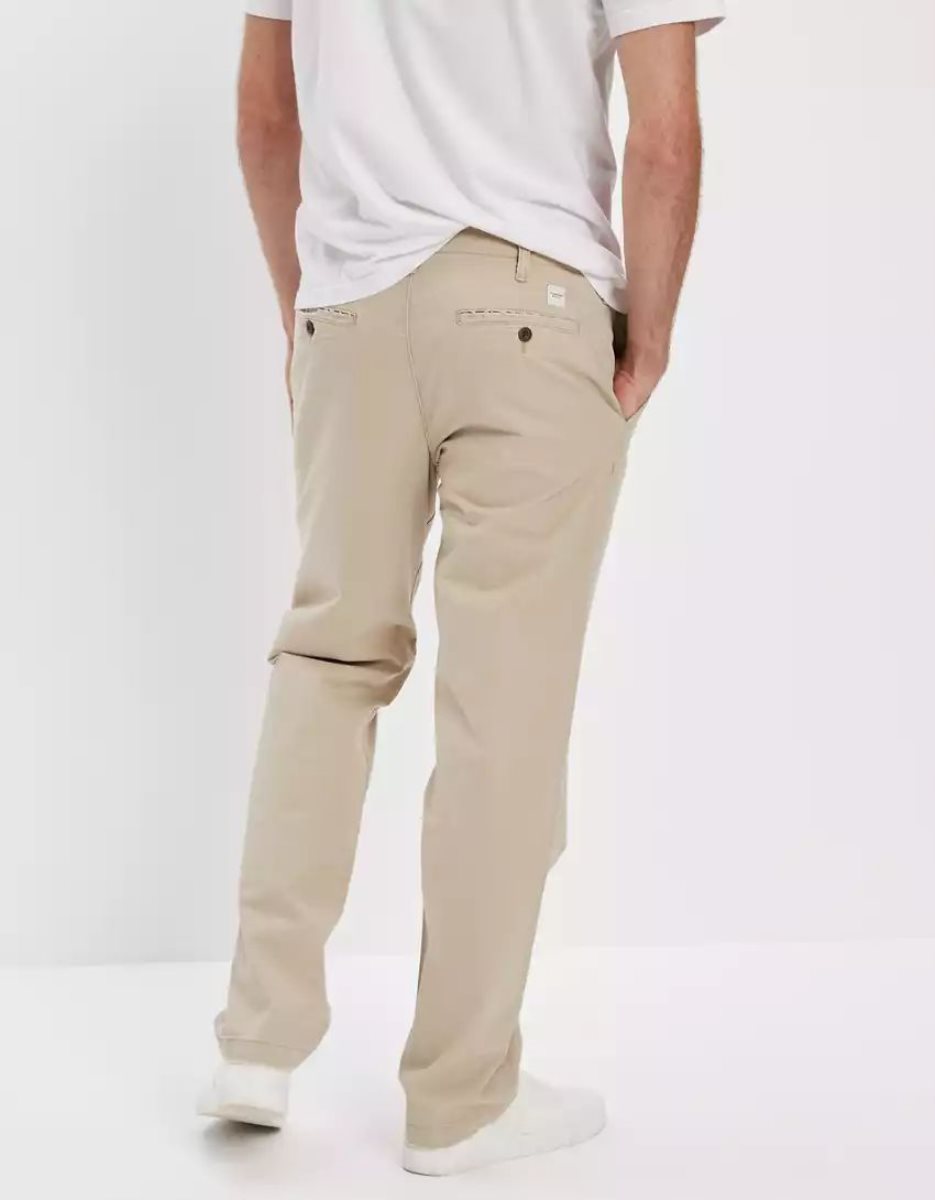 Pantalon American Eagle AE Flex Relaxed Droit Lived-In Khaki Kaki Clair Homme | OQM-31055725